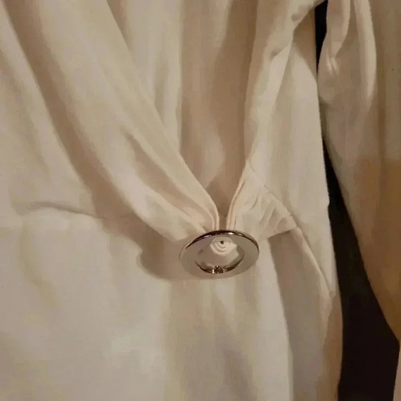 Womans Jones & Co white top in cotton  spandex 3/4 sleeves Large - Picture 6 of 9